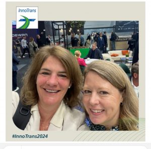 RSI President Patty Long catches up with Greenbrier CEO Lorie Tekorius at InnoTrans 2024